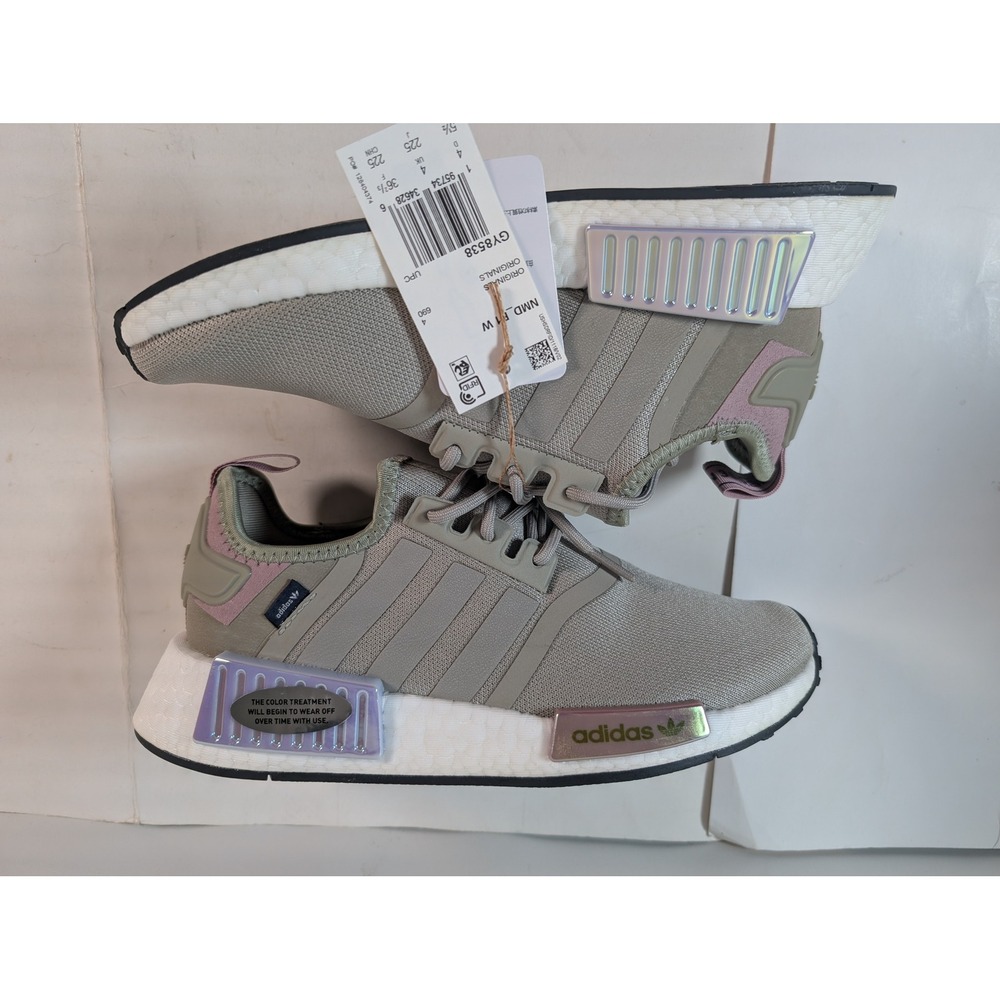 Adidas NMD R1 W GY8538 Light Gray Pink Womens Running Lifestyle Shoes 5.5 - Picture 6 of 10